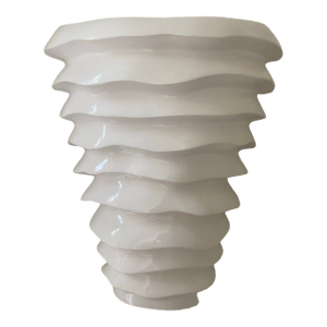 Ceramic Organic Wave Vase From Portugal