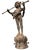 Neoclassical Vintage Neoclassical Patinated Bronze Fountain – Boy Playing Double Flute on Fish Base For Sale - Image 3 of 11