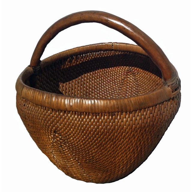 Chinese Antique Chinese Hand-Woven Basket For Sale - Image 3 of 6