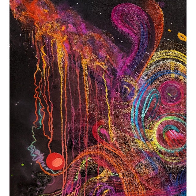 Modern Ara Deinde, the Closer the Star, 2024 Oil, Oil Pastel and Acrylic on Canvas For Sale - Image 3 of 5