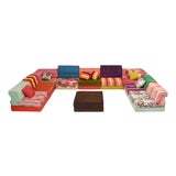 Large Mah Jong Sofa in Original Fabric attributed to Hans Hopfer for Roche Bobois, 1980s, Set of 35 For Sale