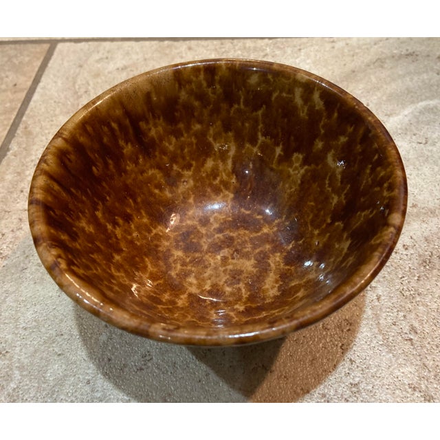 Farmhouse Antique Rockingham Spongeware Mixing Bowl For Sale - Image 3 of 13