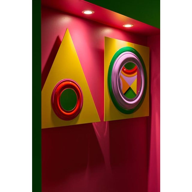 Bindoo Kama Triangular Wall Mirror in Aluminum and Glass Mirror by Altreforme For Sale - Image 11 of 16