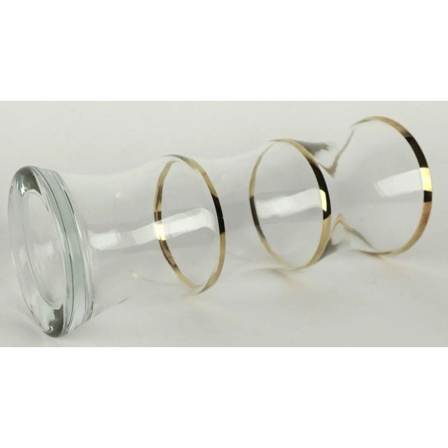 1960s Chic Faux Bamboo Glass Vase With Gold Trim Chairish