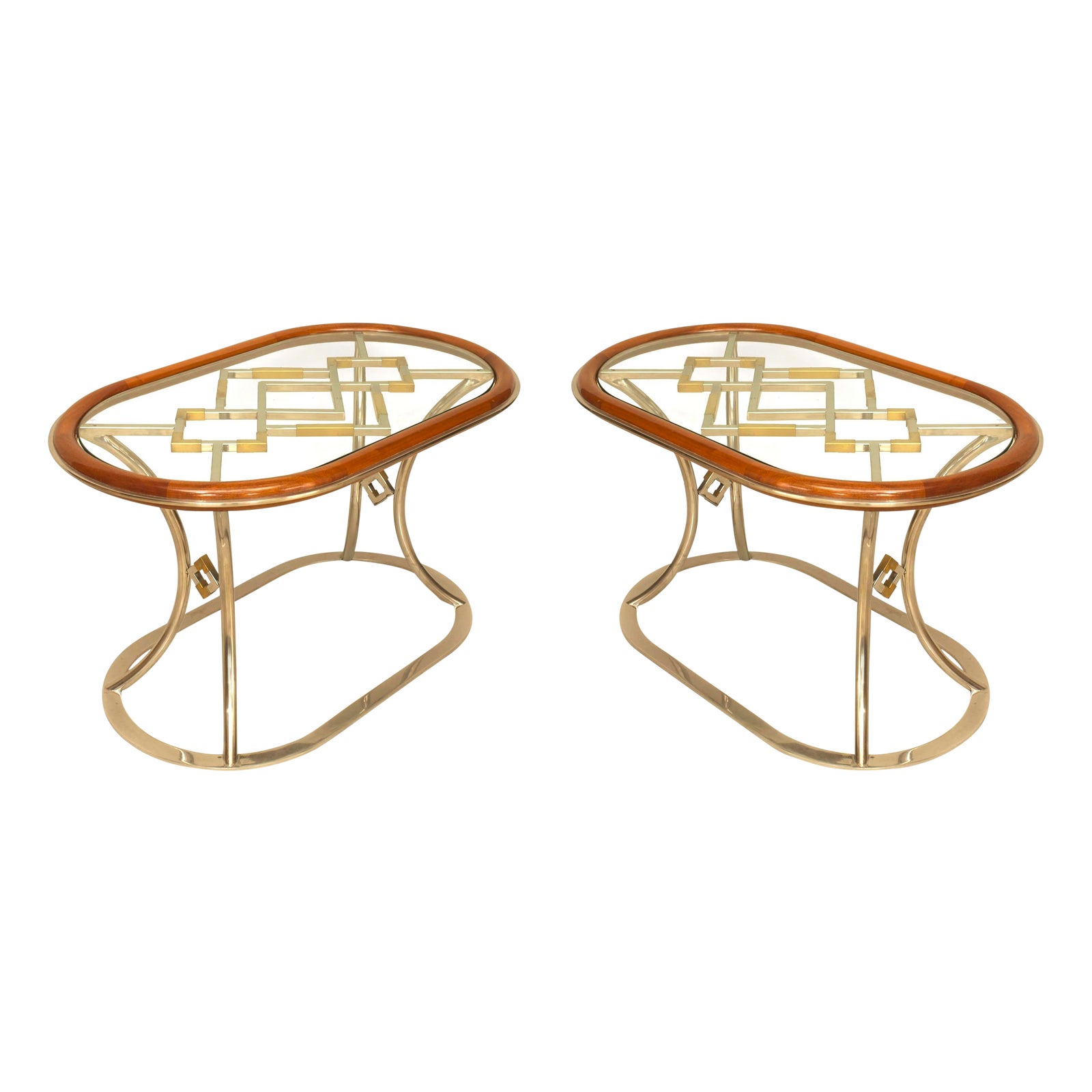 Pair Of Fabulous Brass Oval Coffee Tables By Alain Delon For Maison Jansen Chairish