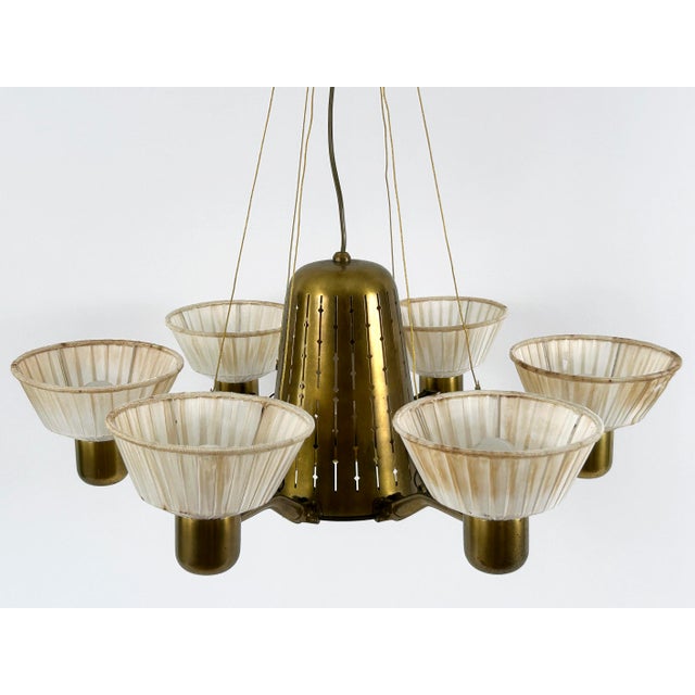 Mid-Century Modern Six-Armed Chandelier from Hans Bergström, Sweden, 1950s For Sale - Image 13 of 18