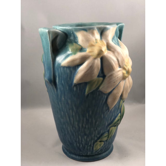 Vintage Roseville Pottery Clematis Double Handled Vase Chairish