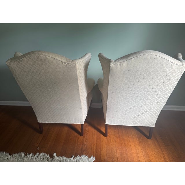Queen Anne 1980s Pennsylvania House Townhouse Wingback Chairs - A Pair For Sale - Image 3 of 6