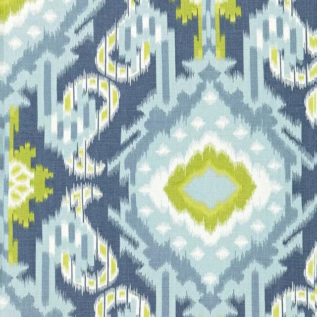 Inspired by traditional ikats, this dramatic overscale print combines paisleys and geometrics into a loose, painterly...