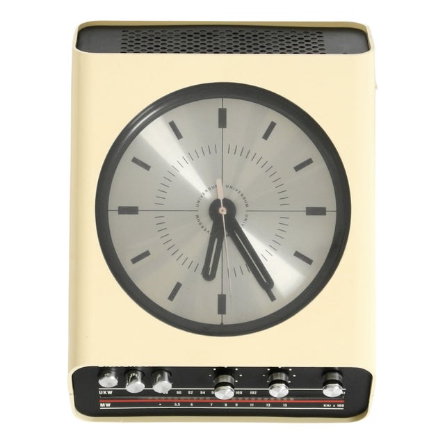 Universum Wall Clock with Radio by Adriano Rampoldi for Quelle Versand, 1970s For Sale