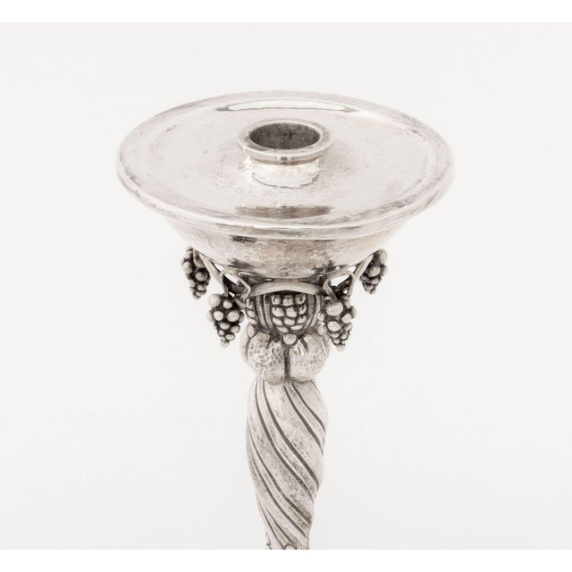 Silver Michael Strauss Hammered Silver Candlesticks, Pair For Sale - Image 8 of 11