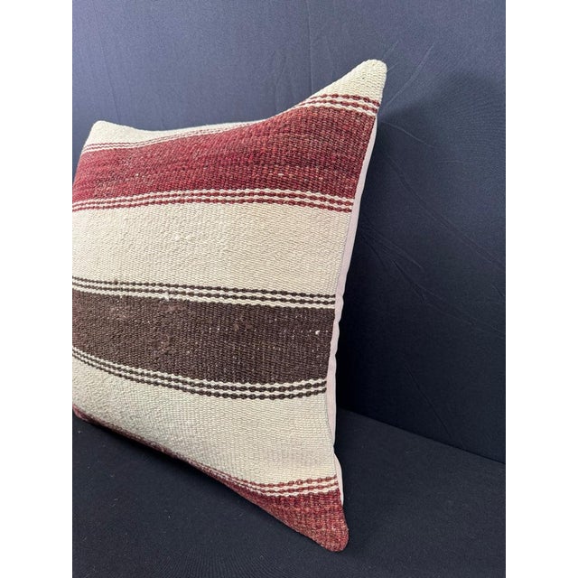 Turkish Hemp Pillow Cushion Natural Beige Red Pillow Cushion Cover 20"x20" #30562 Enhance your home decor with our Kilim...