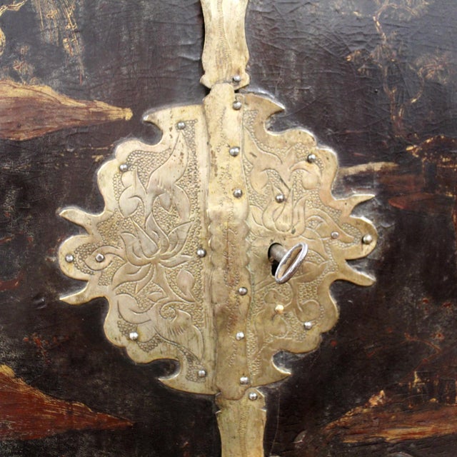 Antique Lacquered and Painted Traval Jewelry Cabinet, 1800s For Sale - Image 18 of 18