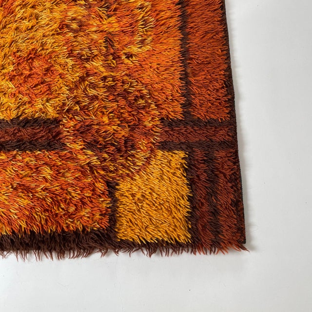 Textile Original Scandinavian Square Pattern Rya Rug by Ege Taepper, Denmark, 1960s For Sale - Image 7 of 18