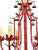 Fabulous Italian Tole Vintage Red Faux Bamboo Pagoda With Brass Bells Chandelier ~ Rewired ~ Restored ~ Rejuvenated For Sale - Image 4 of 12