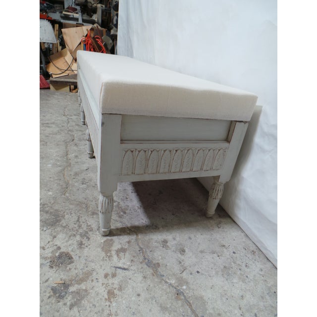 Swedish Gustavian Style Storage Bench For Sale - Image 9 of 9