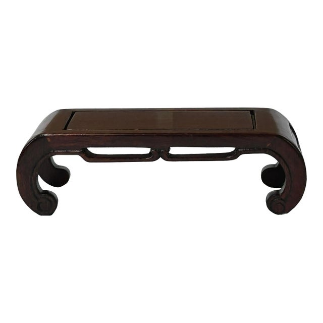 5.5" Reddish Brown Scroll Leg Rectangular Wood Display Stand Easel For Sale