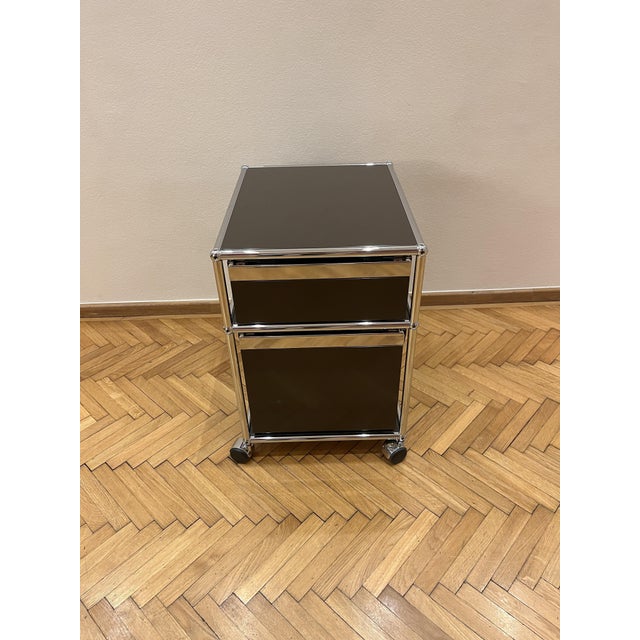 Brown Mobile Roll Container in Dark Brown by Fritz Haller & Paul Schärer for USM Haller, 2010s For Sale - Image 8 of 15