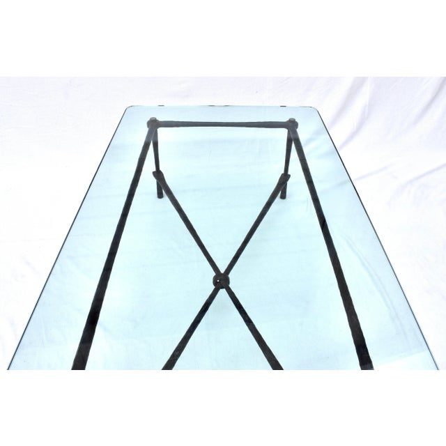 Custom American Bronze & Glass Coffee Table by Carole Gratale 20th Century For Sale - Image 10 of 14