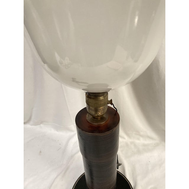 Very beautiful lamp made by the billionaires' decorator Paul Dupré-Lafon for Hermès, missing the lampshade This piece has...