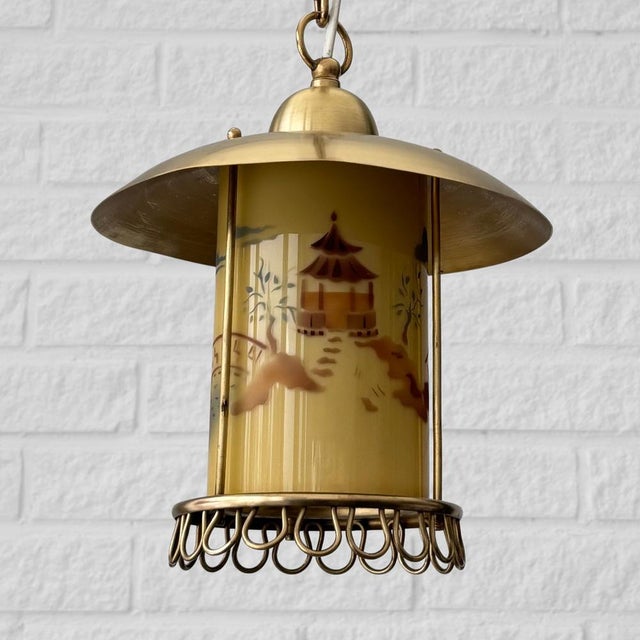Mid-Century Modern Vintage Scandinavian Lantern Pendant Lamp by Edvard Hagman, 1940s For Sale - Image 3 of 11