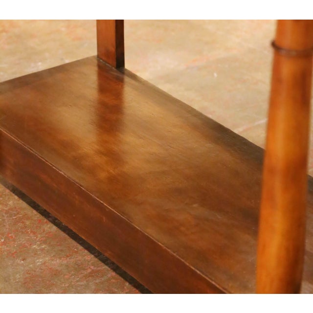 Early 19th Century 19th Century French Empire Carved Walnut Console Table With Black Marble Top For Sale - Image 5 of 14