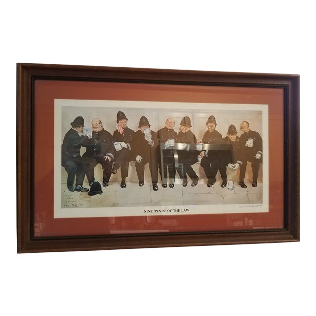 Vintage " Nine Pints of the Law" Police Federation of London Framed Signed Dated Print For Sale