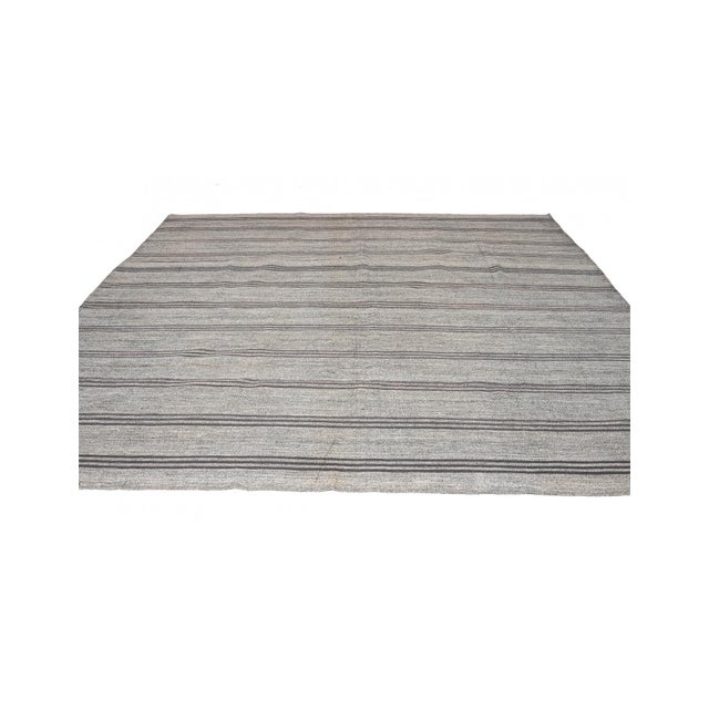 Gray Vintage Large Turkish Kilim Rug - 8`8″ X 10`2″ For Sale - Image 4 of 6