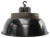 Vintage Factory Black Enamel and Cast Iron Pendant Lamp For Sale