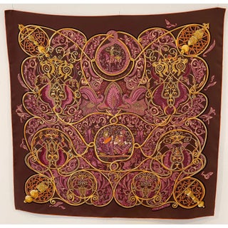 Hermès Charmante Aux Animaux Silk Scarf Faivre Annie 2010 For Sale