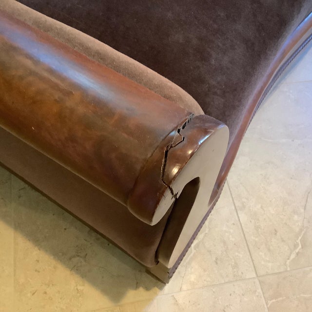 1910s Vintage 19th Century Empire/Regency Mahogany Sofa For Sale - Image 5 of 11