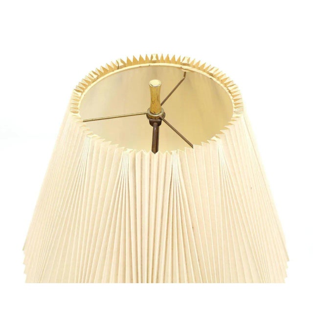 Mid-Century Modern Walnut and Brass Floor Lamp For Sale - Image 4 of 7