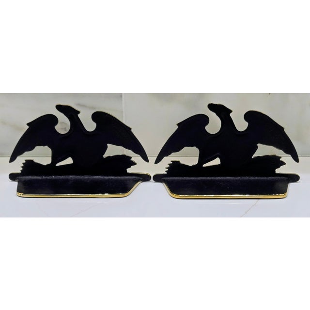 American 1952 Virginia Metalcrafters Brass “Spread Eagle” Federal Bookends – Pair For Sale - Image 3 of 10