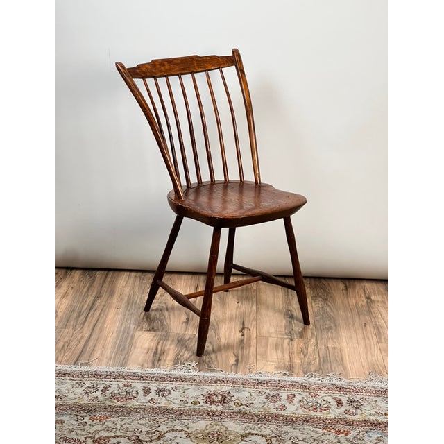Traditional Antique Step Down Windsor Chair in Oak and Pine C. Early 19th Century For Sale - Image 3 of 8