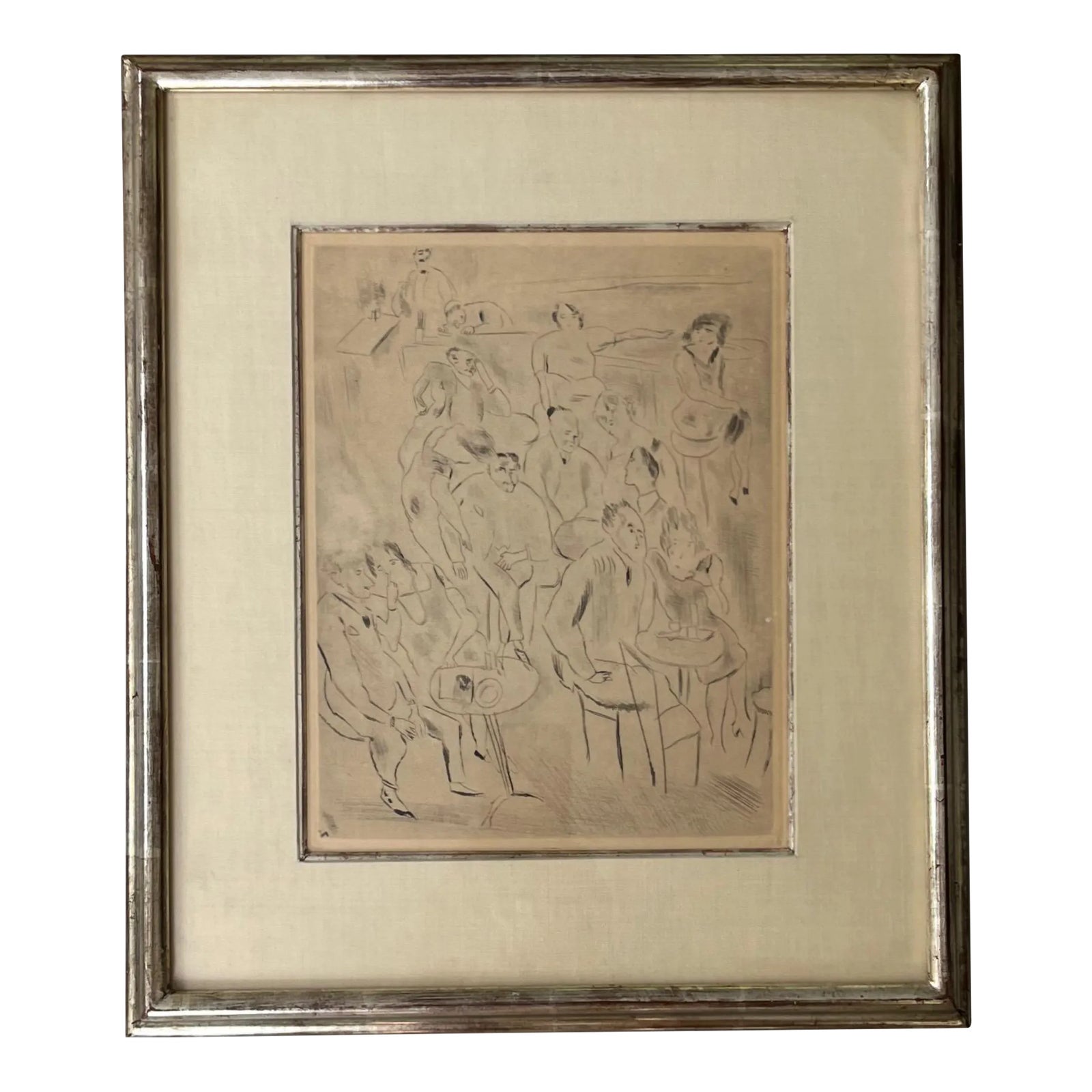 Julius Pascin (French 1885 – 1930) Drypoint Etching Titled Au Bal a ...