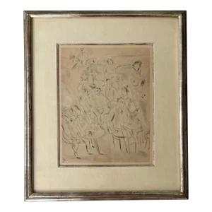 Julius Pascin (French 1885 – 1930) Drypoint Etching Titled Au Bal a Paris 1927