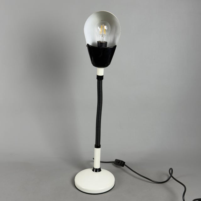 Adjustable White Metal Desk Lamp, 1970s For Sale - Image 6 of 12