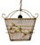 Swedish Modern Pendant Lamp in Steel and Textile with Leaf Decor, 1940s For Sale