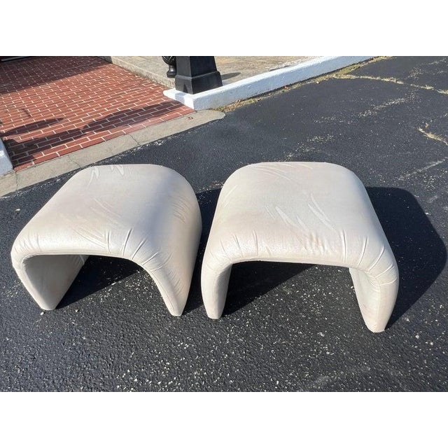 Pair of Post Modern Waterfall Ottomans For Sale - Image 11 of 18