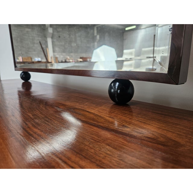 Wood Art Deco Walnut Burl Sideboard with Mirror, 1940 For Sale - Image 7 of 18