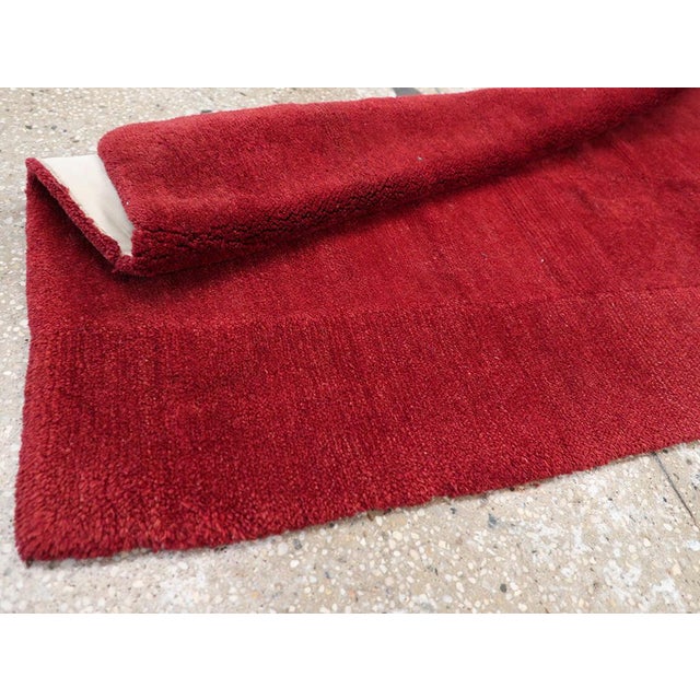 Ruby Red Galerie Shabab Collection Mid-20th Century Tibetan Throw Rug For Sale - Image 8 of 8