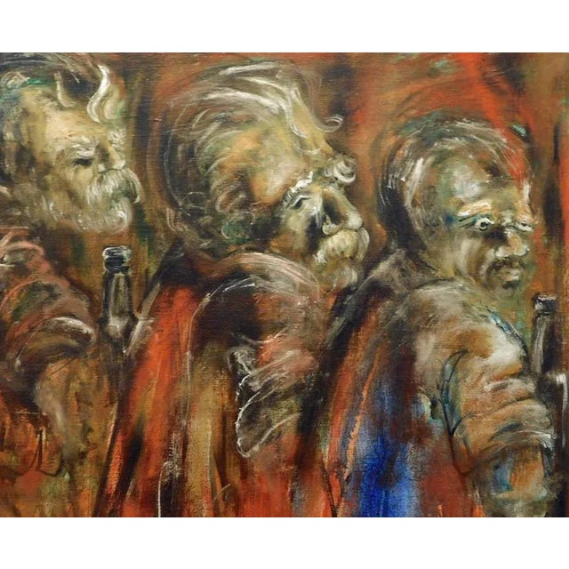 Paint Gib Singleton Original Painting on Canvas "The Post" 1974 Hand Signed and Titled For Sale - Image 7 of 12