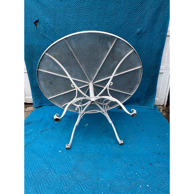 Mid Century Scroll Leg Wrought Iron Patio Set of 5 For Sale - Image 12 of 12