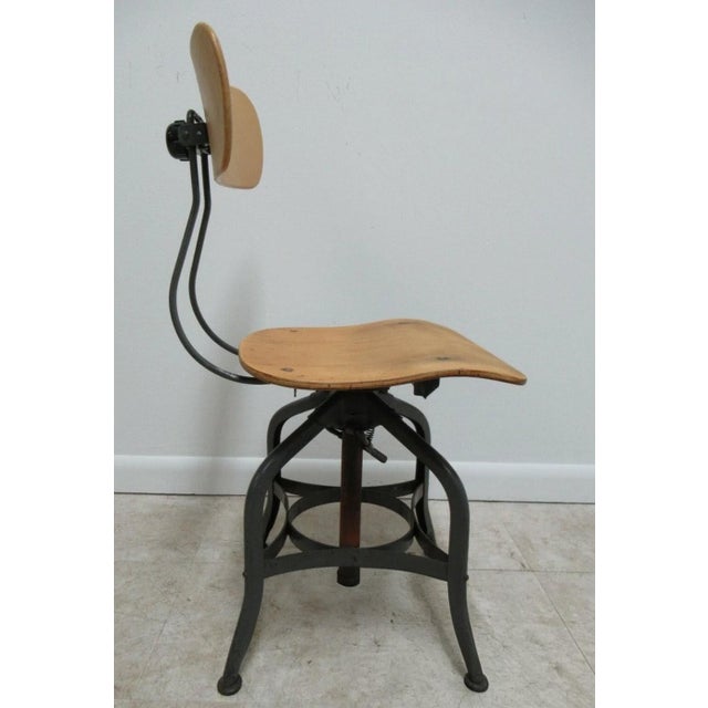 Vintage Toledo Drafting Industrial Medium Counter Swivel Bar Stool Chair GG For Sale - Image 10 of 12