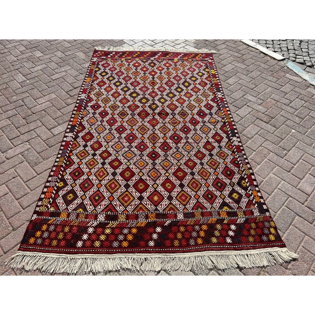 1960s Vintage Turkish Kilim Rug - 61" X 105.5" For Sale - Image 11 of 11