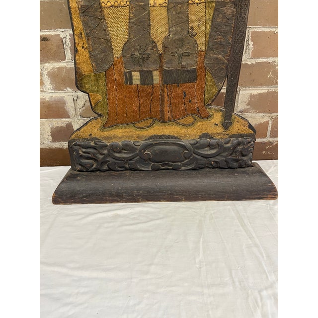 Mid 18th Century 18th Century Carved Wood Bishop Saint Relief Plaque Statue For Sale - Image 5 of 8