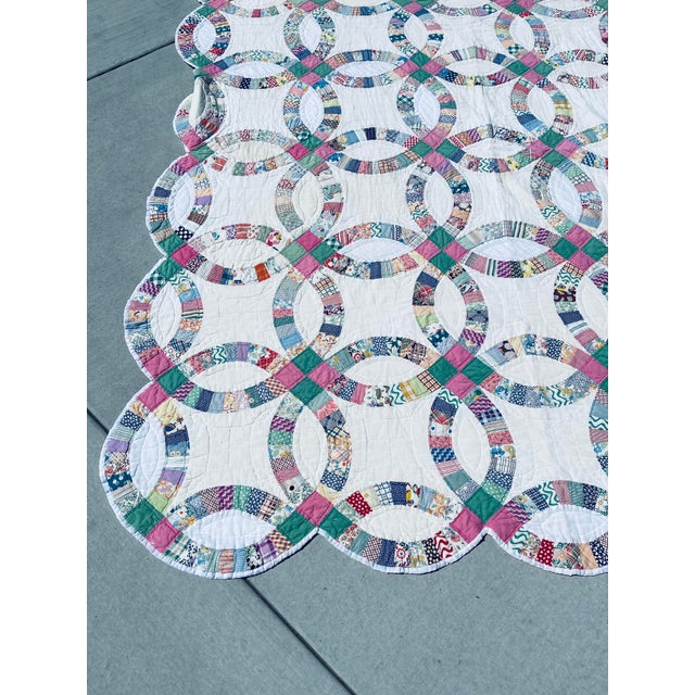 Double Wedding Ring Quilt For Sale In San Diego - Image 6 of 7
