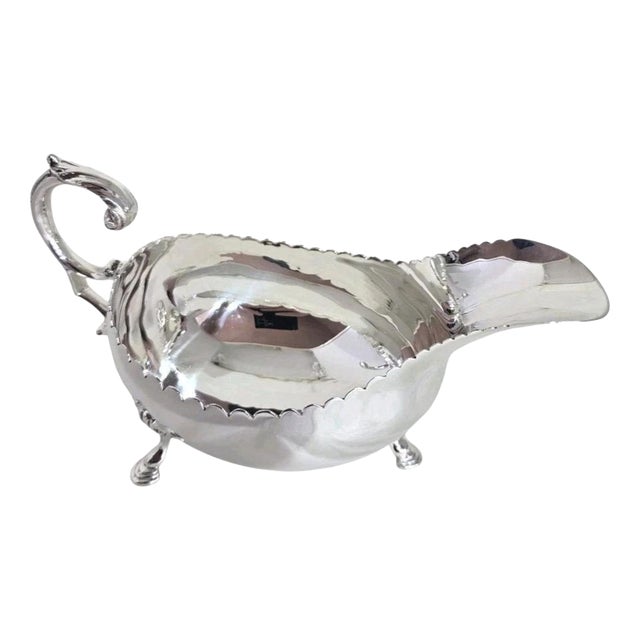 Mid-Century Britannia Standard Silver Gravy Boat, Dublin, 1968 For Sale
