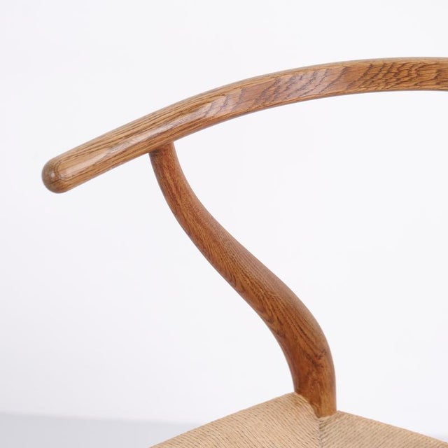 1950s CH24 Oak Dining Chairs with Woven Seats by Carl Hansen & Søn, 1950, Set of 6 For Sale - Image 5 of 12