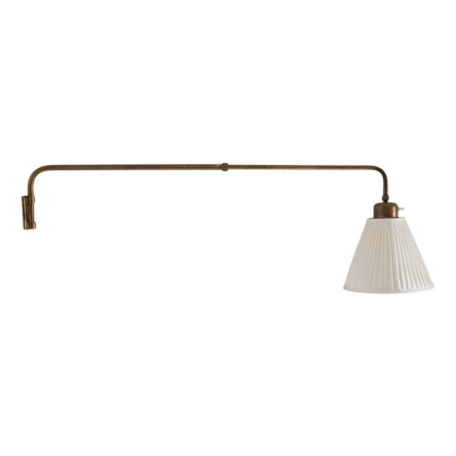 Mid-Century Scandinavian Swivel Arm Wall Lamp, 1940s For Sale